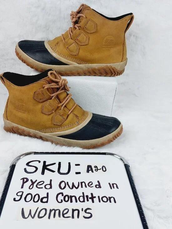 Sorel Women's Chestnut Tan Black Out N About Plus Ankle Rain Duck Boots Size 8.5 - Picture 10 of 10